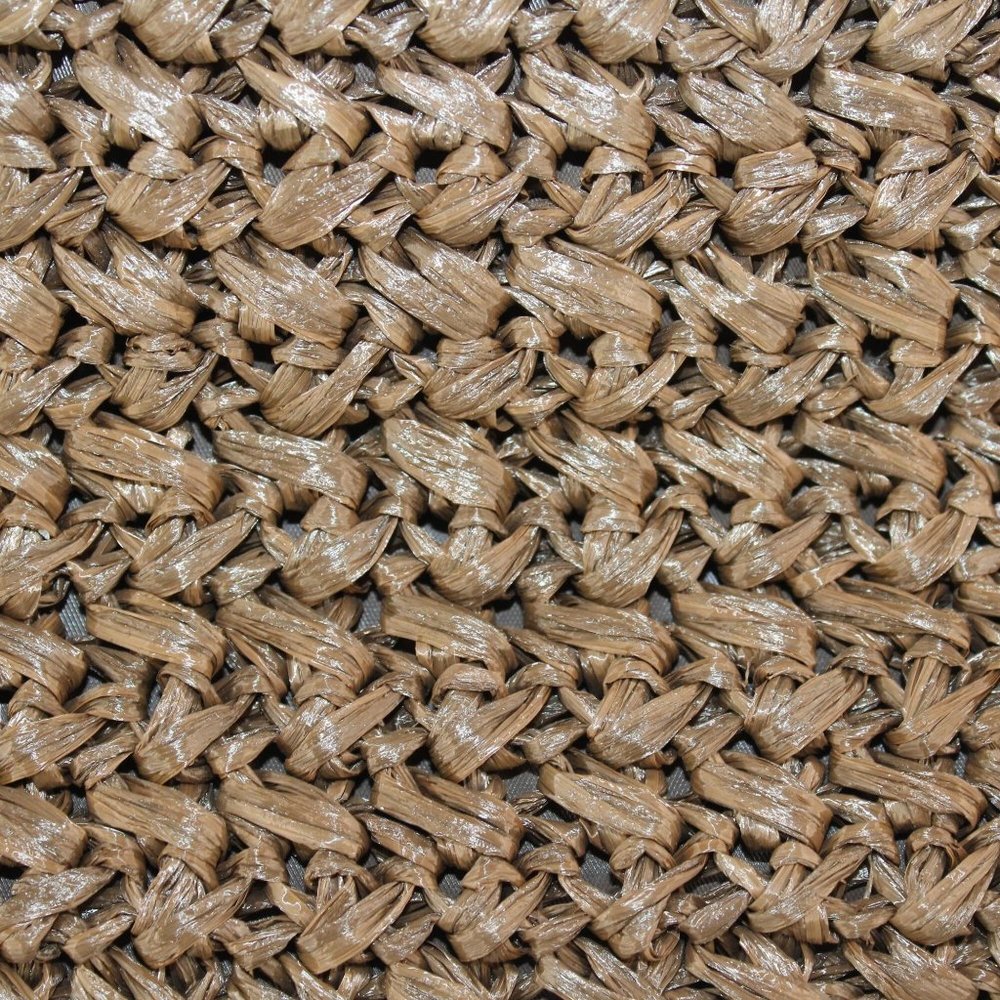 Vintage 1970's Raffia Straw Crochet Floral Embellishments Double Handled Purse - Picture 11 of 16